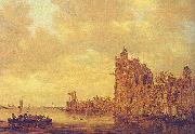 Jan van de Cappelle River Landscape with Pellekussenpoort, Utrecht and Gothic Choir oil painting picture wholesale